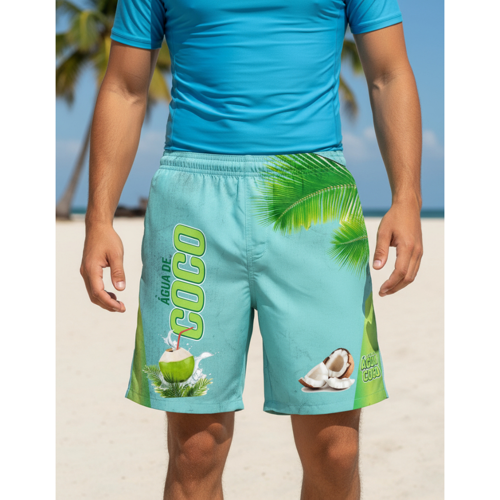 Bermuda Com Bolso Uniforme Água De Coco Pronta Entrega Top