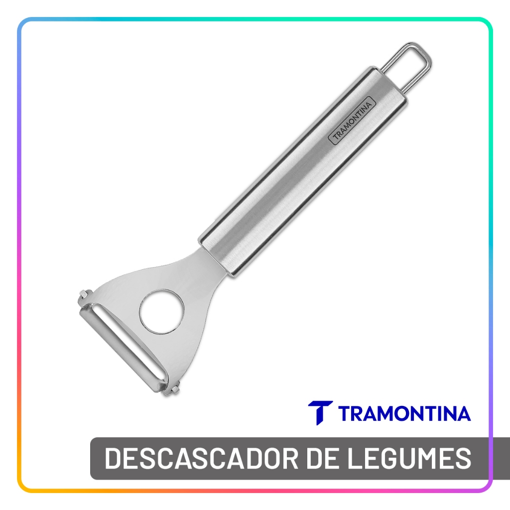 Descascador de Legumes Tramontina Aço Inox Profissional Resistente Manual Ideal para Cozinha em Oferta na Shopee