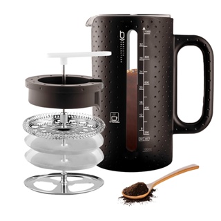 Cafeteira Prensa Francesa Leite Cremoso 1 Litro Biscuitt Intensità Aço Inox Barista Collection em Oferta na Shopee