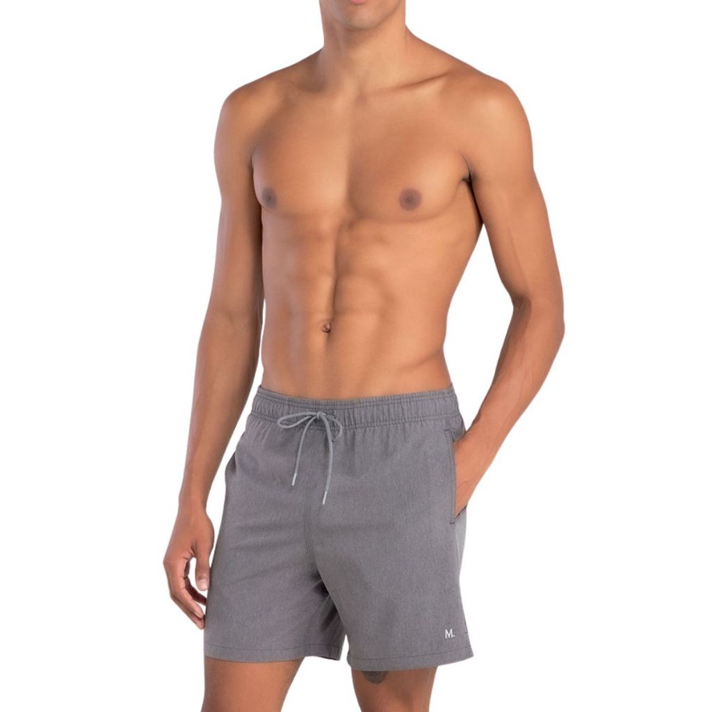 Shorts Masculino Praia Mash Liso Mescla Secagem Rápida Poliéster
