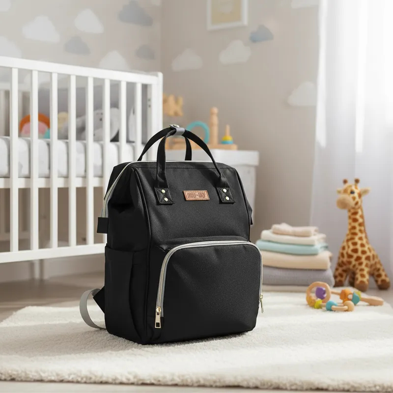 Mochila Maternidade Grande Expansível Cinza Bolsa Bebê Espaçosa Viagem Passeio Organização Mamãe