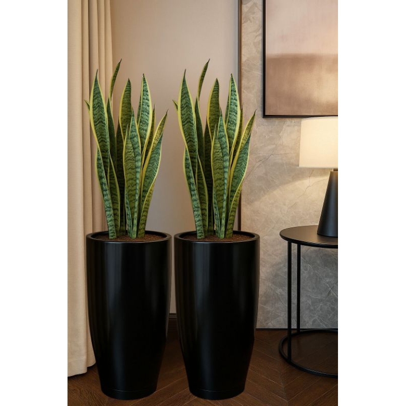 Kit 2 Vasos Para Plantas Coluna Luxo Grande 67x35x24 ( COM PRATO )