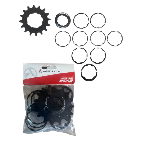 Kit Single Speed Absolute Brutus 16 Dentes K7 Hg Conversao Preto