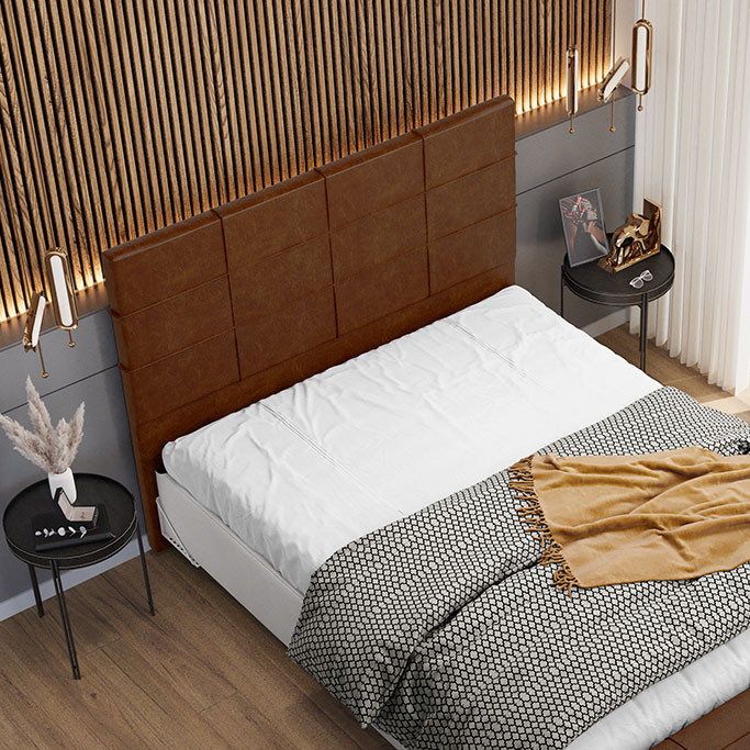 Cabeceira Cama Box Casal King 195 cm Roma W01 Couríssimo Marrom - Lyam em Oferta na Shopee