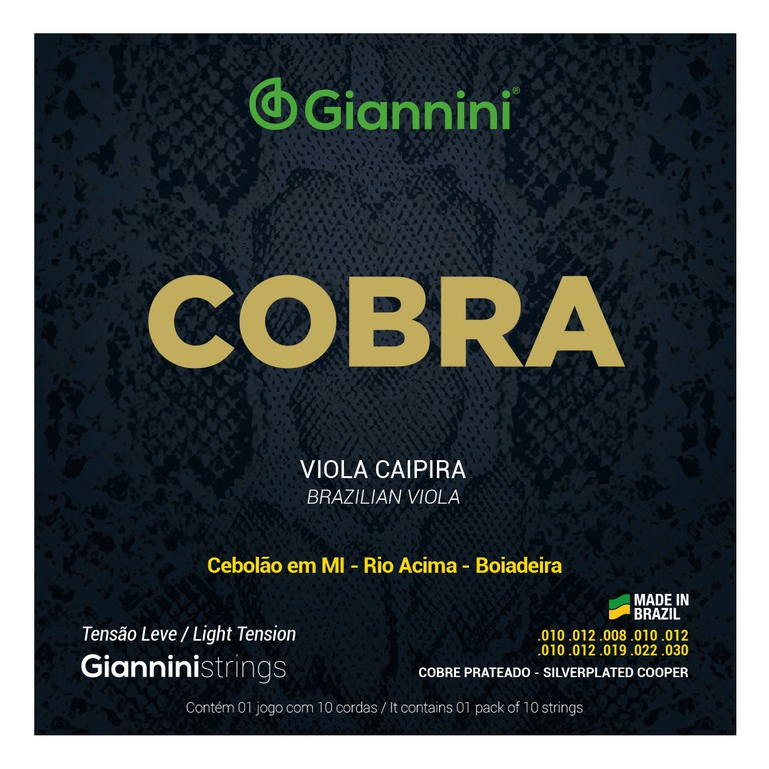 Encordoamento Viola Giannini Cobra Tensão Leve  - GESVL.
