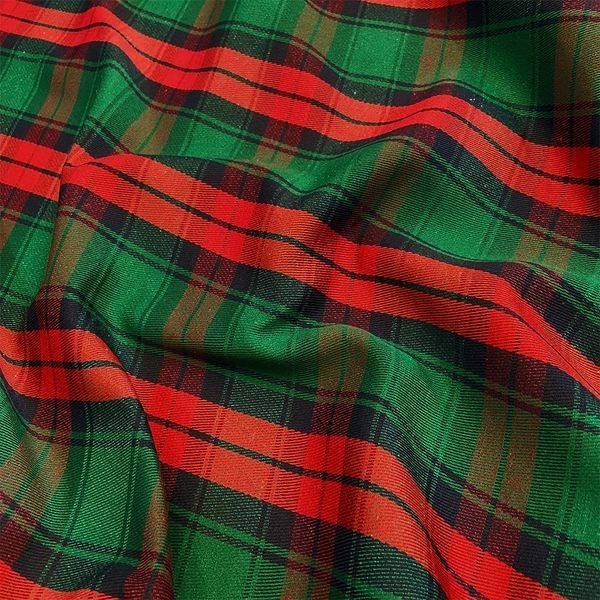 Tecido Jacquard Fio Tinto Natalino Estampas de Natal Xadrez Decoração - 2,80m de Largura