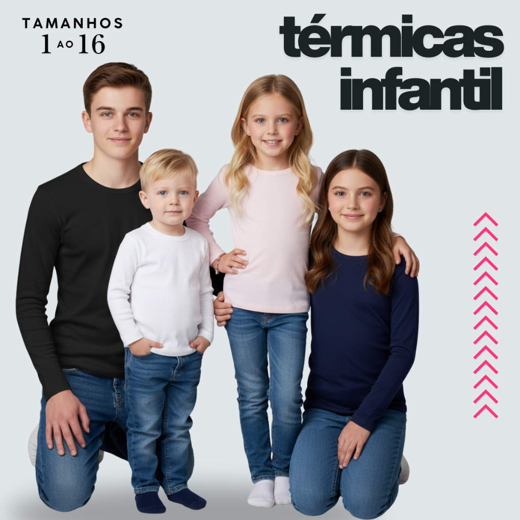 Kit 2 Blusas Térmicas Infantil Peluciadas Inverno Segunda Pele Proteção Contra o Frio em Oferta na Shopee