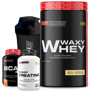 Kit Waxy Whey Protein 900g + Bcaa 100g + Power Creatina 100g + Coqueteleira - Bodybuilders em Oferta na Shopee