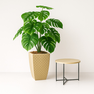 Planta Artificial C/ Vaso Decorativo 3d Polietileno Decoração P/ Sala De Estar Jantar Moderna Enfeite De Decoração Sala em Oferta na Shopee
