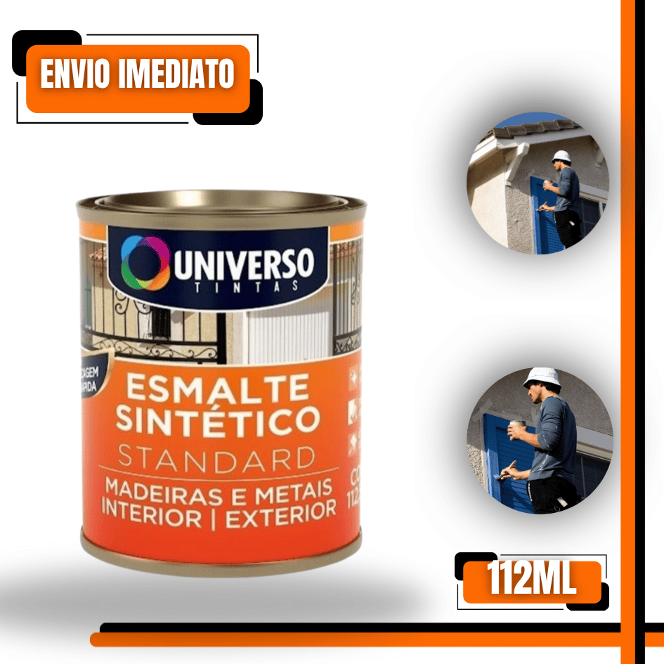 TINTA ESMALTE SINTÉTICO 112ML LATA PEQUENA UNIVERSO MADEIRA METAL FERRO PEQUENOS REPAROS BRILHANTE USO INTERNO EXTERNO