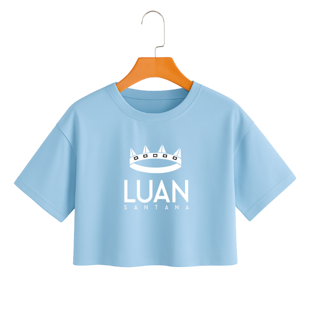 CROPPED FEMININO LUAN SANTANA COROA ROUPA SHOW FÃ SERTANEJO UNIVERSITARIO