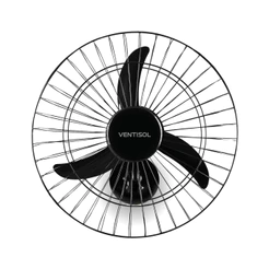 Ventilador Parede New Bivolt 50cm Preto Ventisol Potente Oscilante Escola Indústrias Igreja Ar Fresco