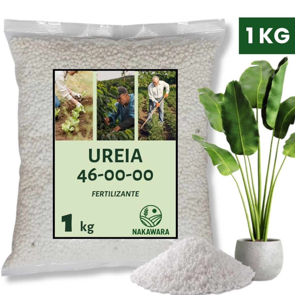Ureia Granulada 1 Kg Adubo Nitrogenado 46% N para Plantas Horta Grama Jardim Folhagem Crescimento em Oferta na Shopee