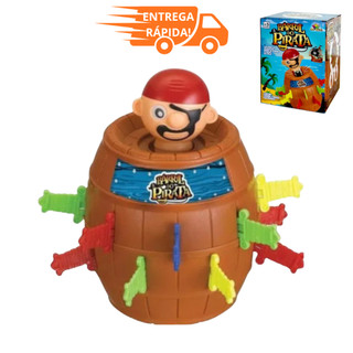 Jogo Barril Pula Pirata Brinquedo Jogo de Mesa Original Grande Médio e Pequeno Baril Do Pirata Educativo