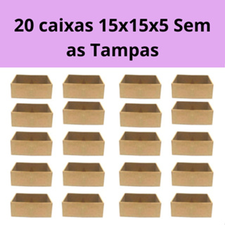 Kit com 20 caixas 15x15x5 em MDF sem as tampas só as caixas 15x15 caixa 20 unidades em Oferta na Shopee