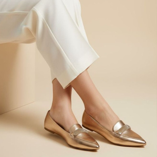 Sapatilha Feminina Confortável Luxo Sapato Feminino Mocassim Bico Fino Rosê Strass em Oferta na Shopee