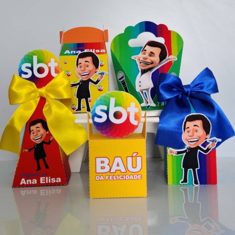 KIT FESTA S B T SILVIO SANTOS LEMBRANCINHA PERSONALIZADA PARA FESTA INFANTIL ANIVERSÁRIO DE MENINO OU MENINA