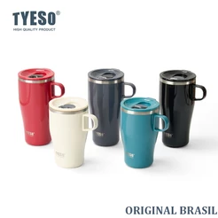 TYESO Caneca com Tampa Caneca Térmica de Aço Inox 400ml e 500ml Vedação a Vácuo Ideal para Escritório