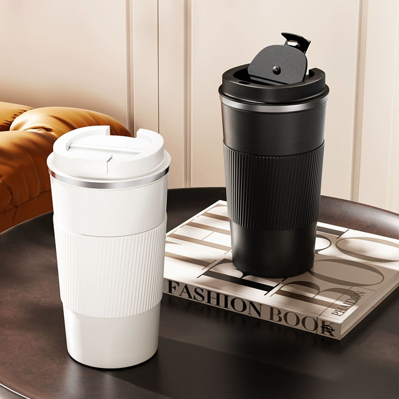 Copo Térmico Cafe Caneca Premium 304 Aço Inox Portátil com tampa Antivazamento 510ML