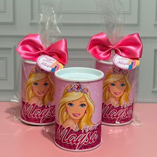 Cofrinho Personalizado BARBIE com embalagem + laço + tag - FAZEMOS EM TODOS OS TEMAS em Oferta na Shopee