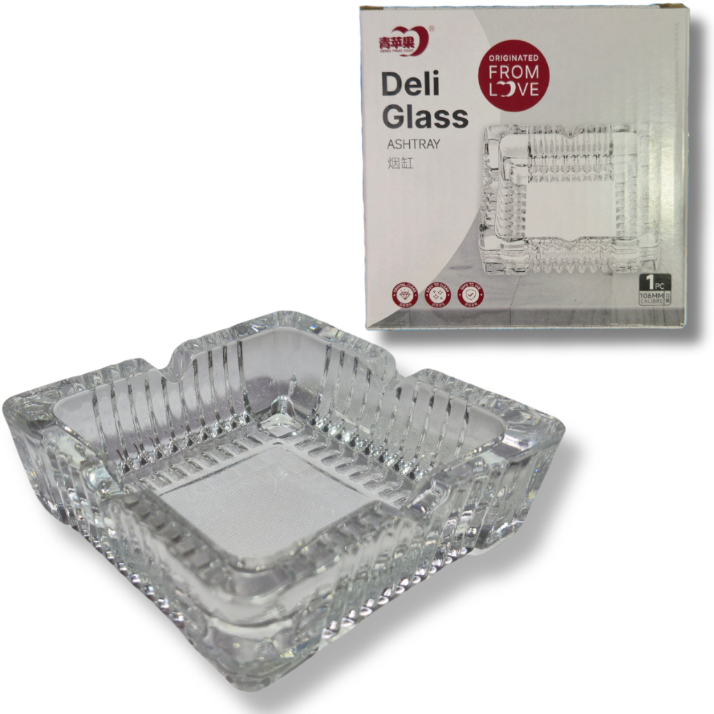 Cinzeiro De Vidro Transparente Resistencia Quadrado Casa em Oferta na Shopee