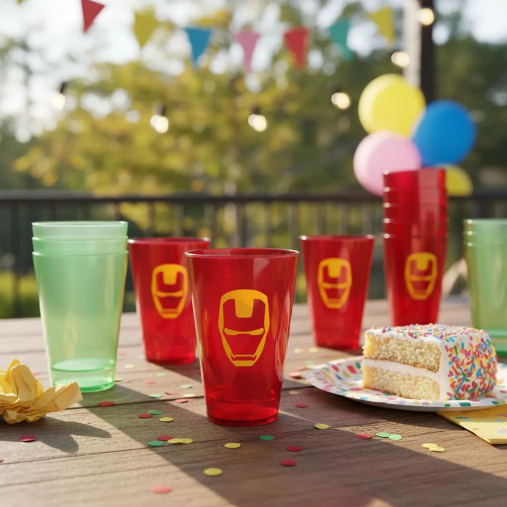 20 Copo Super Herói Homem Ferro 450ml Lembrancinha Aniversário em Oferta na Shopee