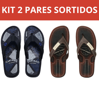 Kit 2 Pares Chinelo Masculino Sandália Power Borracha Antiderrapante Tiras Reforçadas em Oferta na Shopee
