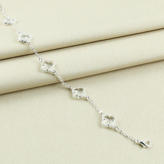 Pulseira Trevo Cristal Folheada a Prata e Ouro em Oferta na Shopee