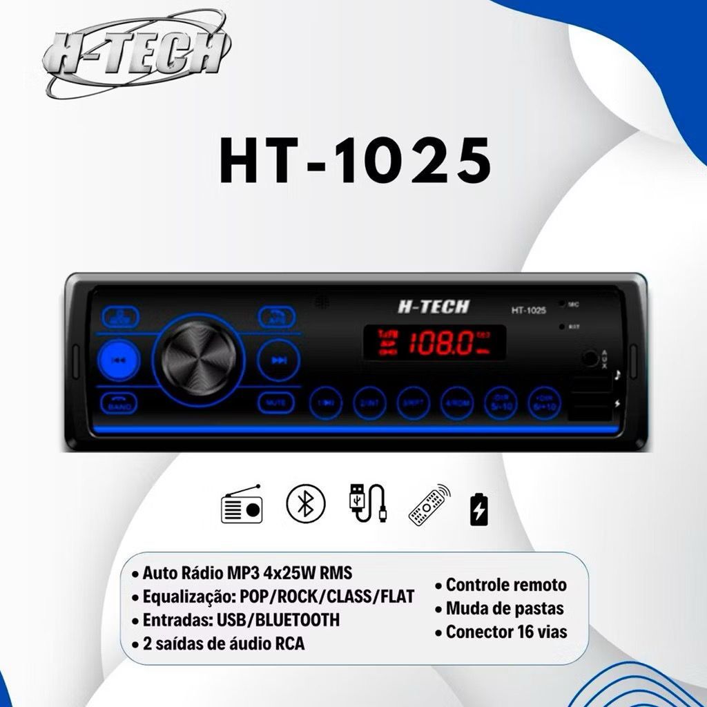 Rádio Som Automotivo bob Residencial Mp3 C/ Bluetooth 2 Usb's Aux Pen Drive