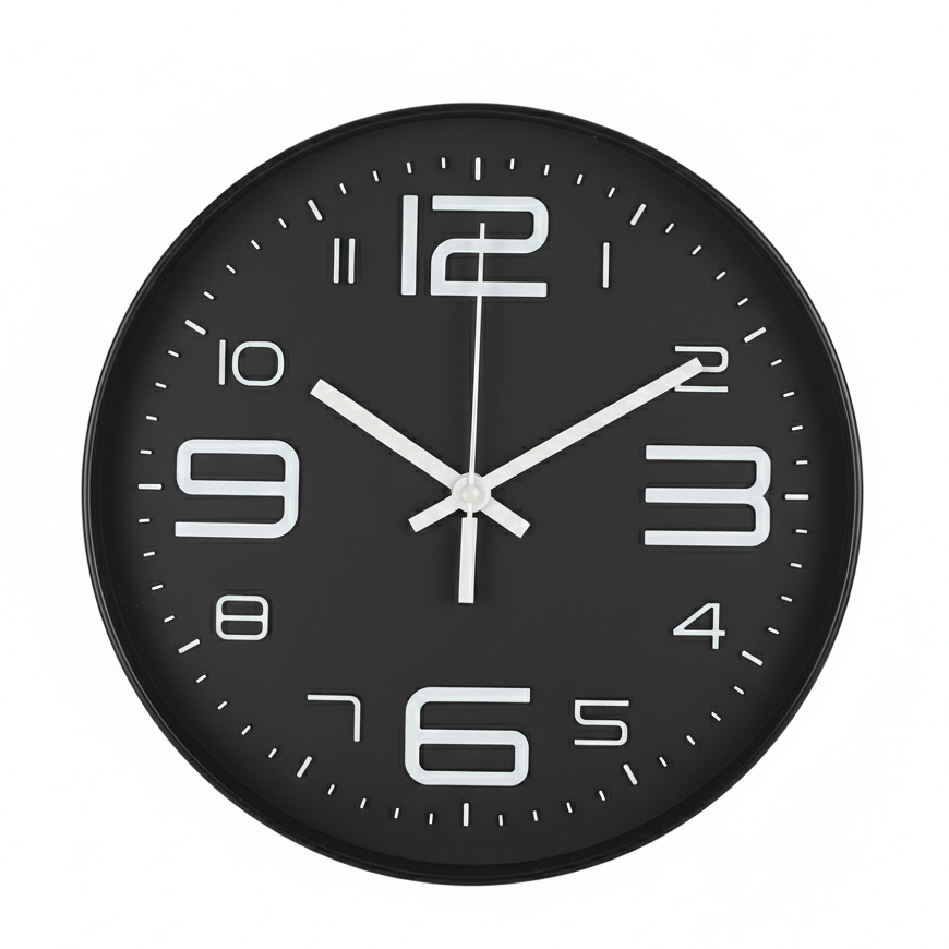 Relogio de Parede 29cm Midnight Luxe com Números Grandes