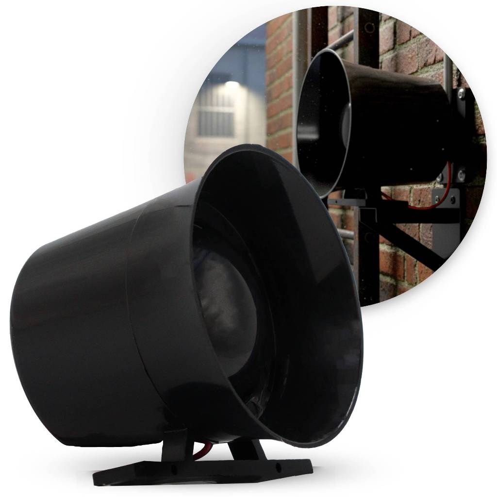 Sirene Piezoelétrica Alta Potencia 1 Som Alarme Compacta Ipec Preto