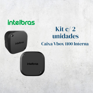 Kit 2 und Caixa de Passagem Interna Preta VBOX 1100 Intelbras P/ Instalação de CFTV Acabamento de Instalações  Proteções