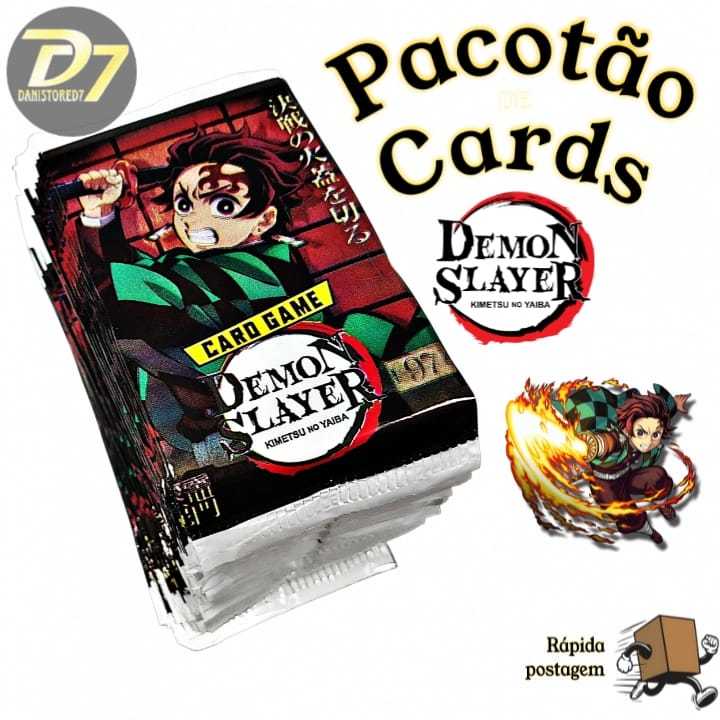 Kit 200 Cards figurinhas do DEMON SLYDER para bater > kit de 50 / 100 / 150 / 200 Pacotes em Oferta na Shopee