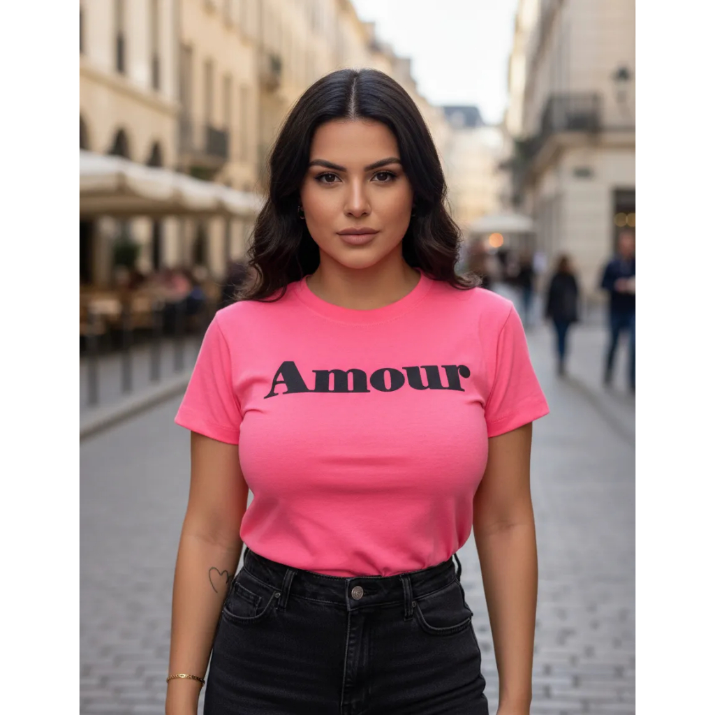 Blusa Feminina Estilosa Com Estampa 100% Algodão Camiseta T-Shirt Confortável Verão
