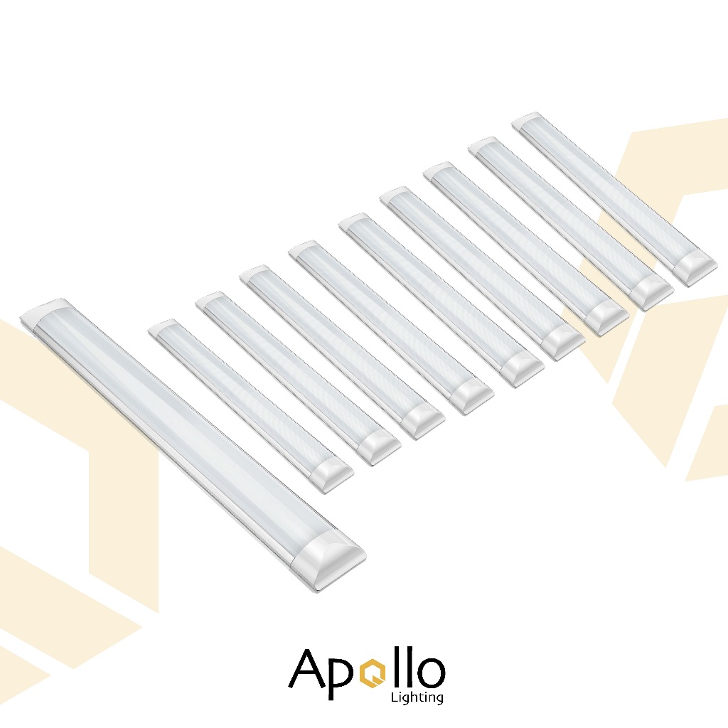 kit 10un 18w Luminária Linear Led 60cm branco/ amarelo/ neutro Tubular slim Sobrepor em Oferta na Shopee