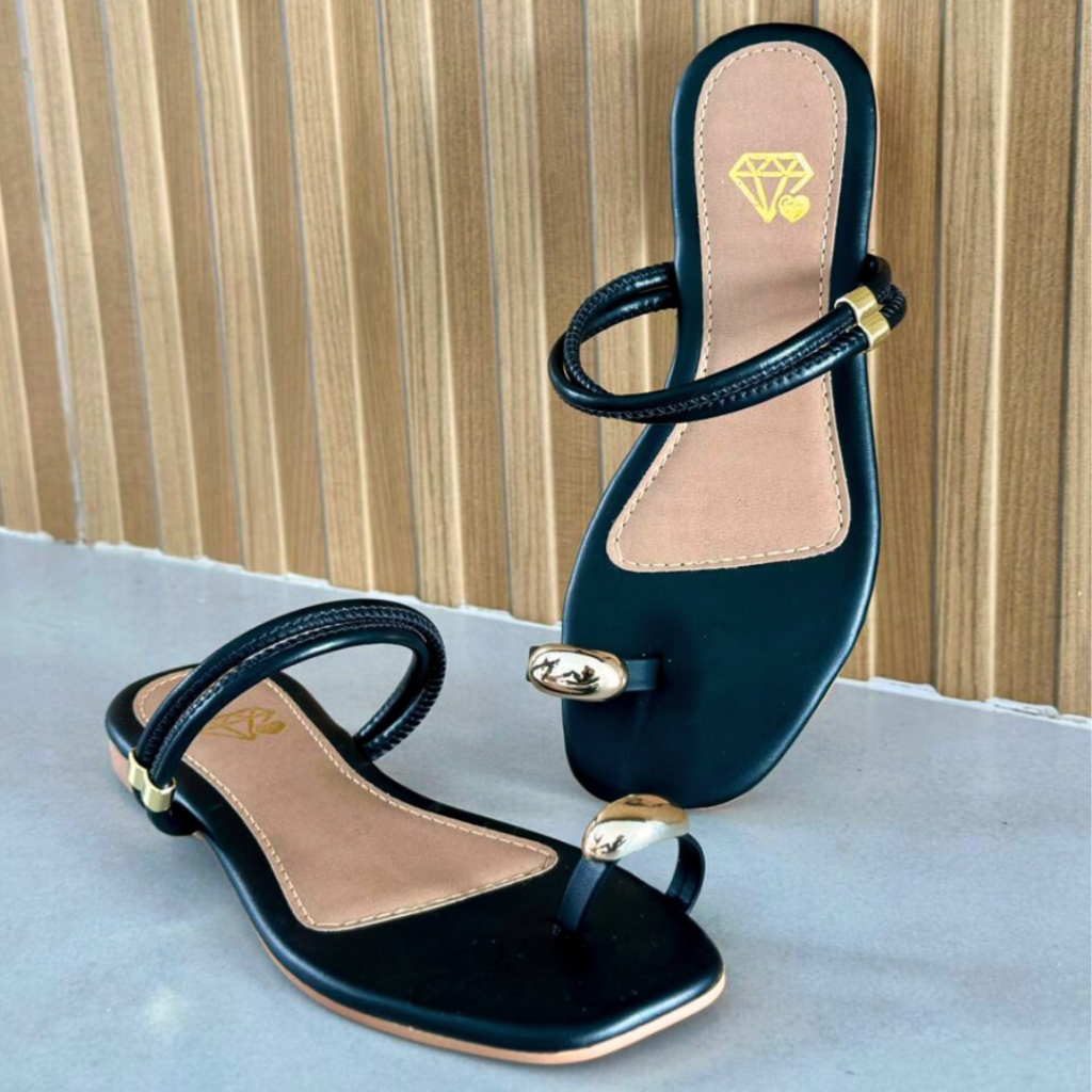 Sandália Feminina Rasteirinha Super Macia e Leve Flat Confortável Regulagem Fácil Oferta Imperdível 