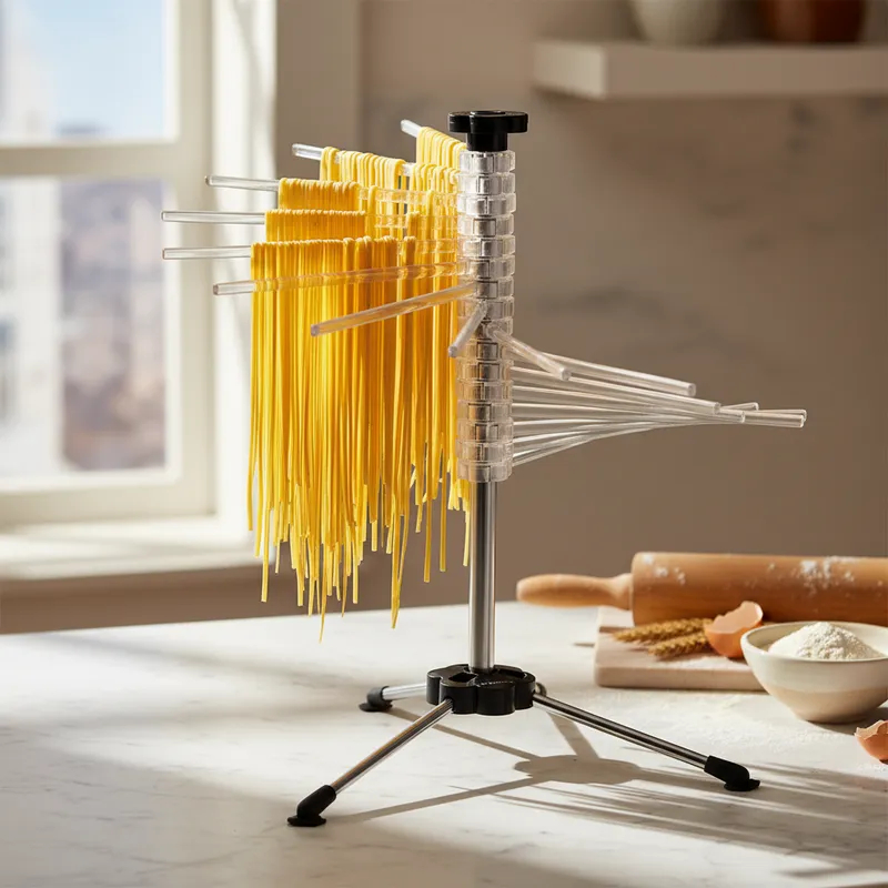 Varal Para Massas Frescas Macarrão 16 Hastes Para Chef Cozinha Varal Secagem Rápida e Base de Apoio