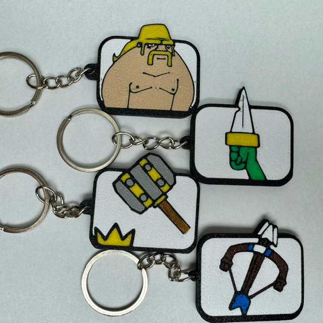 Kit 4 Chaveiros Meme Clash Royale - Marretada do Thor - Peitinho do Galego - Picadinha no - Flachada no