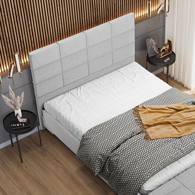 Cabeceira Cama Box Queen 160 cm Roma W01 Linho Cinza - Lyam em Oferta na Shopee