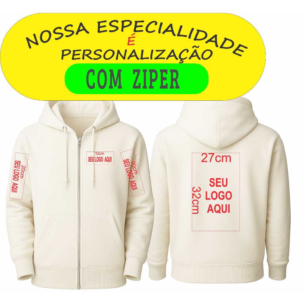 Blusa de Frio Unissex com Capuz COM ZIPER| Estampa Personalizada Alta Qualidade em Diversas Cores em Oferta na Shopee