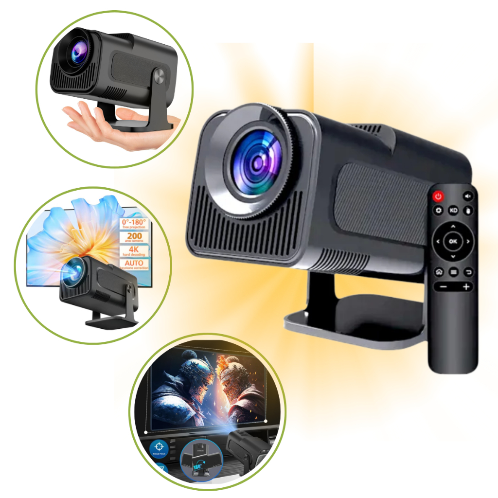 Projetor Hy320 Mini 4k Android 11 Wi-fi Bluetooth Cinema Smart Tv Cinema Em Casa Android Wifi6 Lumens Full Hd 4k Mini Pr