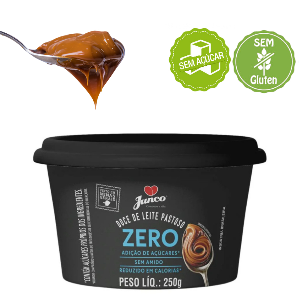 Doce de Leite Zero Açúcar Junco 250g | Apenas 33kcal por Porção!