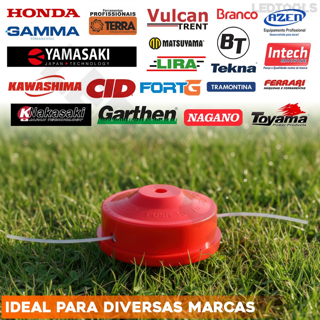 Kit Caixa Transmissão Ponteira Carretel Roçadeira Intech 26mm 9 Estrias