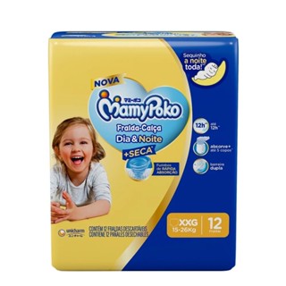 Fralda Descartável MamyPoko Calça Dia & Noite Tamanho XXG - 6 Pacotes com 12 Fraldas - Total 72 Tiras em Oferta na Shopee