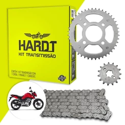 Kit Transmissão Hardt CG 160 Fan Titan 2016 a 2025 44D 15D 118L 428H Aço 1045