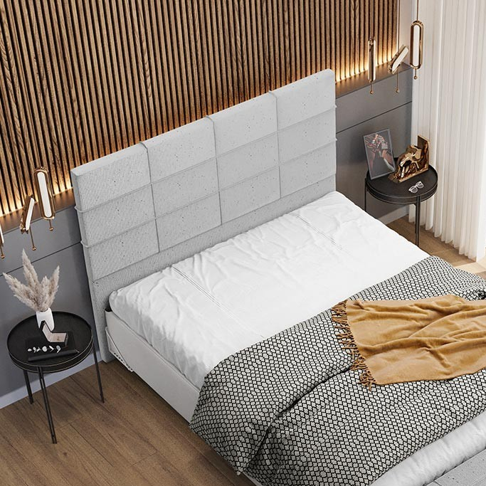 Cabeceira Cama Box Casal 140 cm Roma W01 Linho Cinza - Lyam em Oferta na Shopee