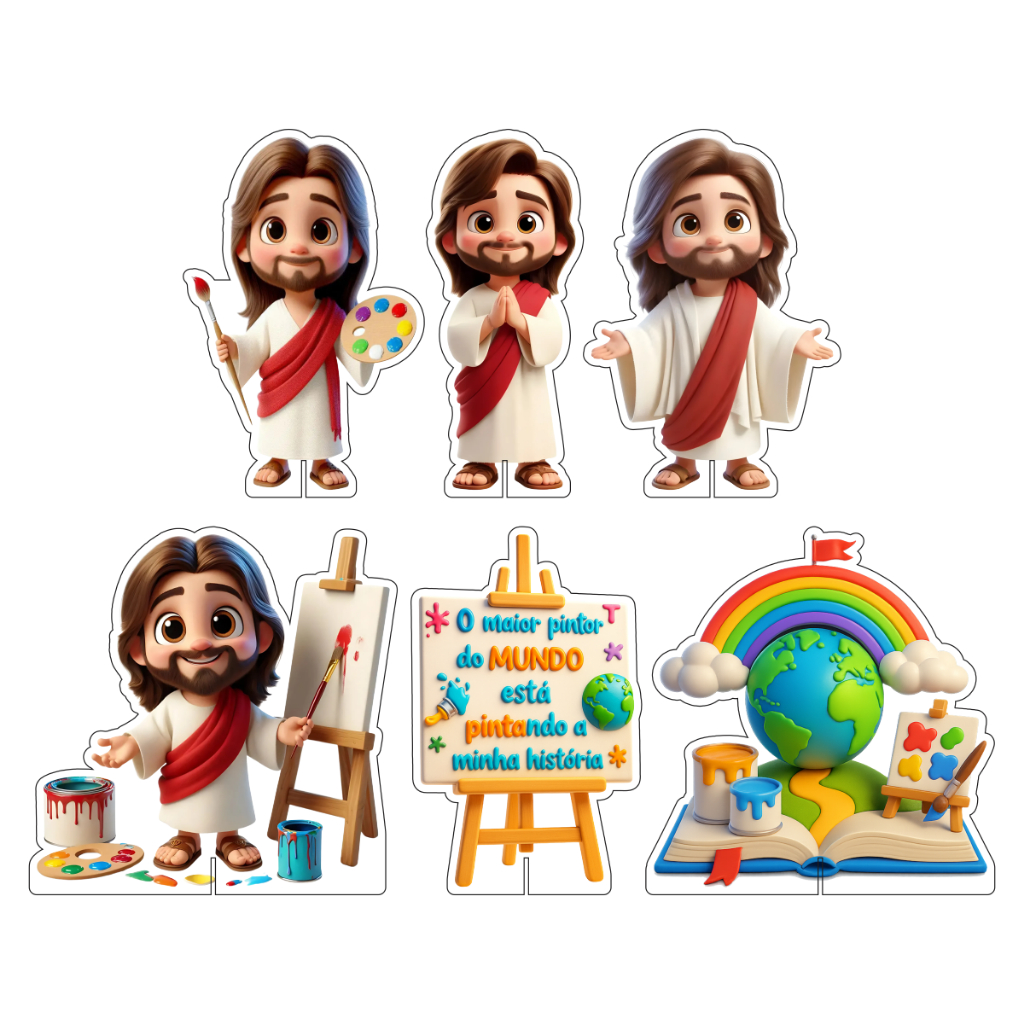 Kit Display De Mesa Festa Infantil O Maior Pintor Do Mundo FC em Oferta na Shopee