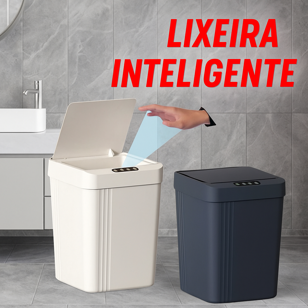 Lixeira Inteligente com Sensor Automática 11 Litros Banheiro Cozinha