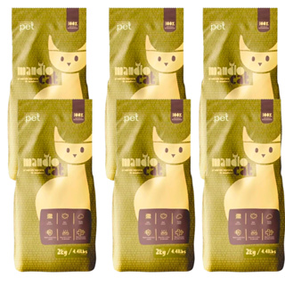 Areia de Gato Mandiocat Mandioca Biodegradável 4 a 12 KG Descarta no Vaso Sanitário em Oferta na Shopee