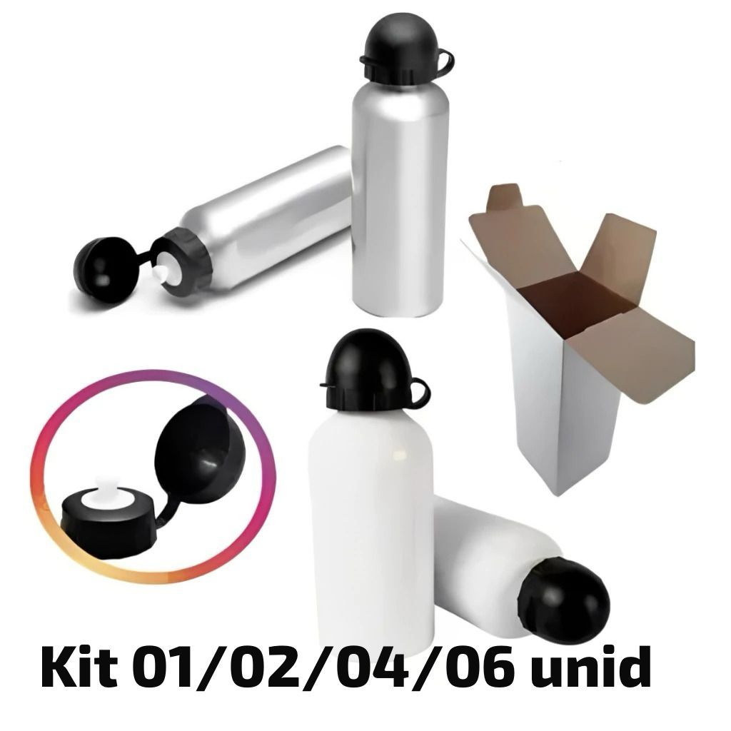 1/2/4 Squeezes Alumínio 500ml Sublimação Tampa BOLINHA Caixinha Individual Produto Liso Não Térmico em Oferta na Shopee
